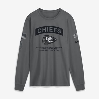 Men's Nike  Gray Kansas City Chiefs 2026 Salute to Service Long Sleeve T-Shirt