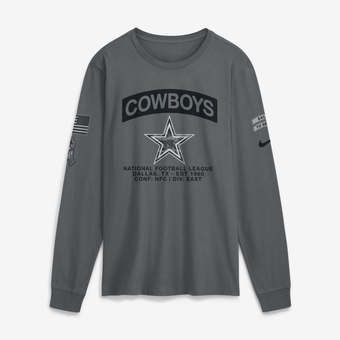 Men's Nike  Gray Dallas Cowboys 2026 Salute to Service Long Sleeve T-Shirt