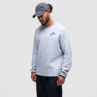 Men's Nike Heather Gray Detroit Lions Tech Fleece Raglan Sweatshirt