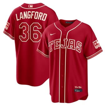 Men's Nike Wyatt Langford Red Texas Rangers 2026 City Connect Stadium Jersey