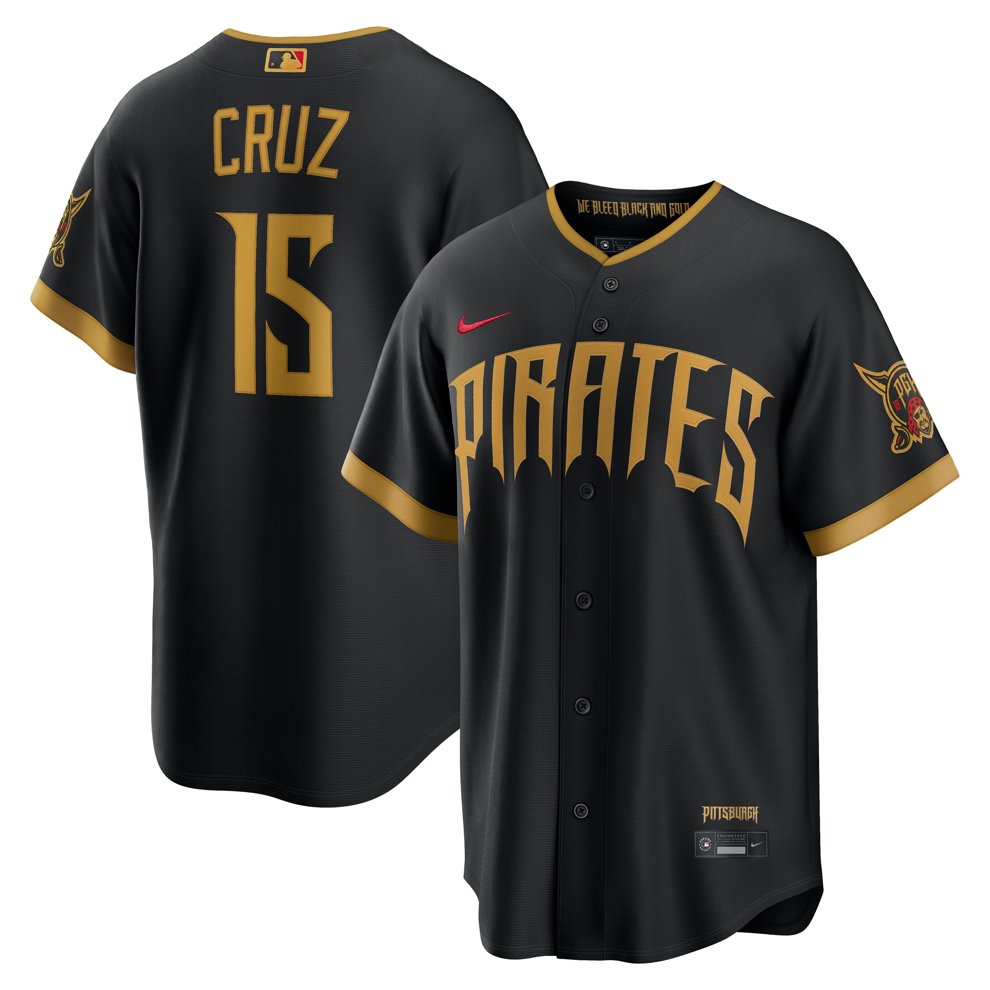 Men's Nike Oneil Cruz Black Pittsburgh Pirates 2026 City Connect Stadium Jersey
