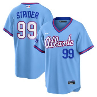 Men's Nike Spencer Strider Powder Blue Atlanta Braves 2026 City Connect Stadium Jersey