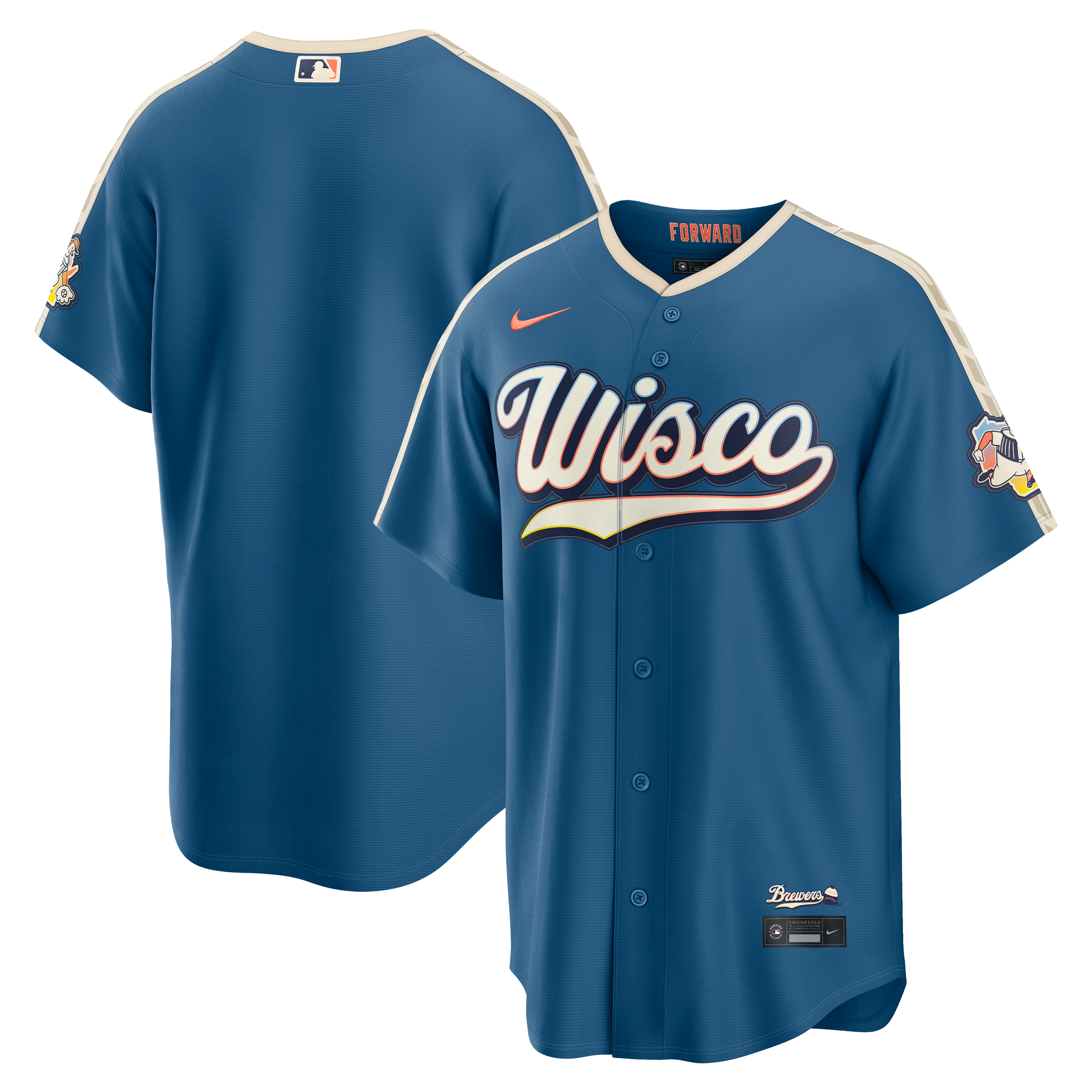 Men's Nike  Mineral Blue Milwaukee Brewers 2026 City Connect Stadium Jersey