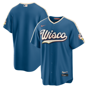 Men's Nike  Mineral Blue Milwaukee Brewers 2026 City Connect Stadium Jersey