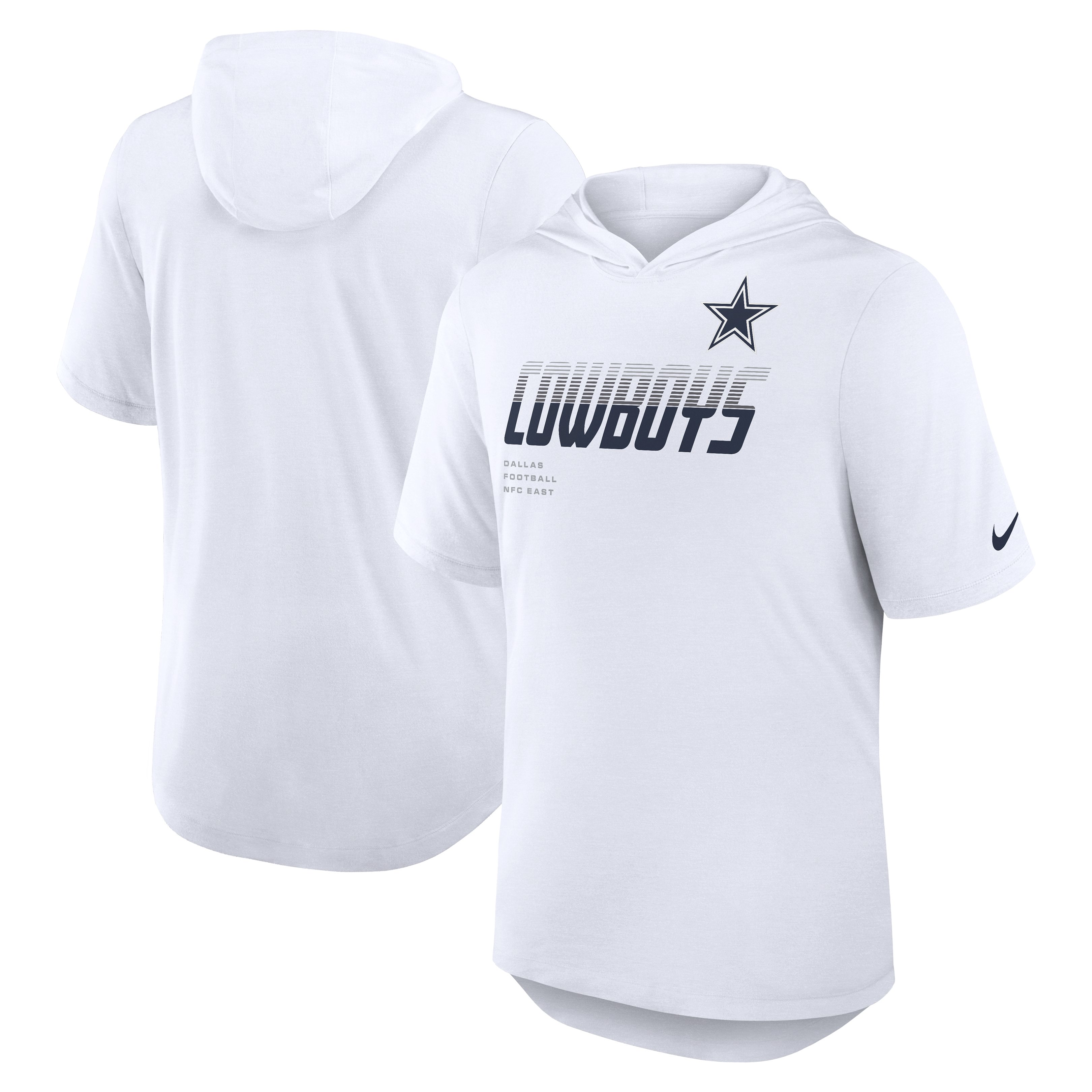 Men's Nike White Dallas Cowboys Tri-Blend Hooded T-Shirt