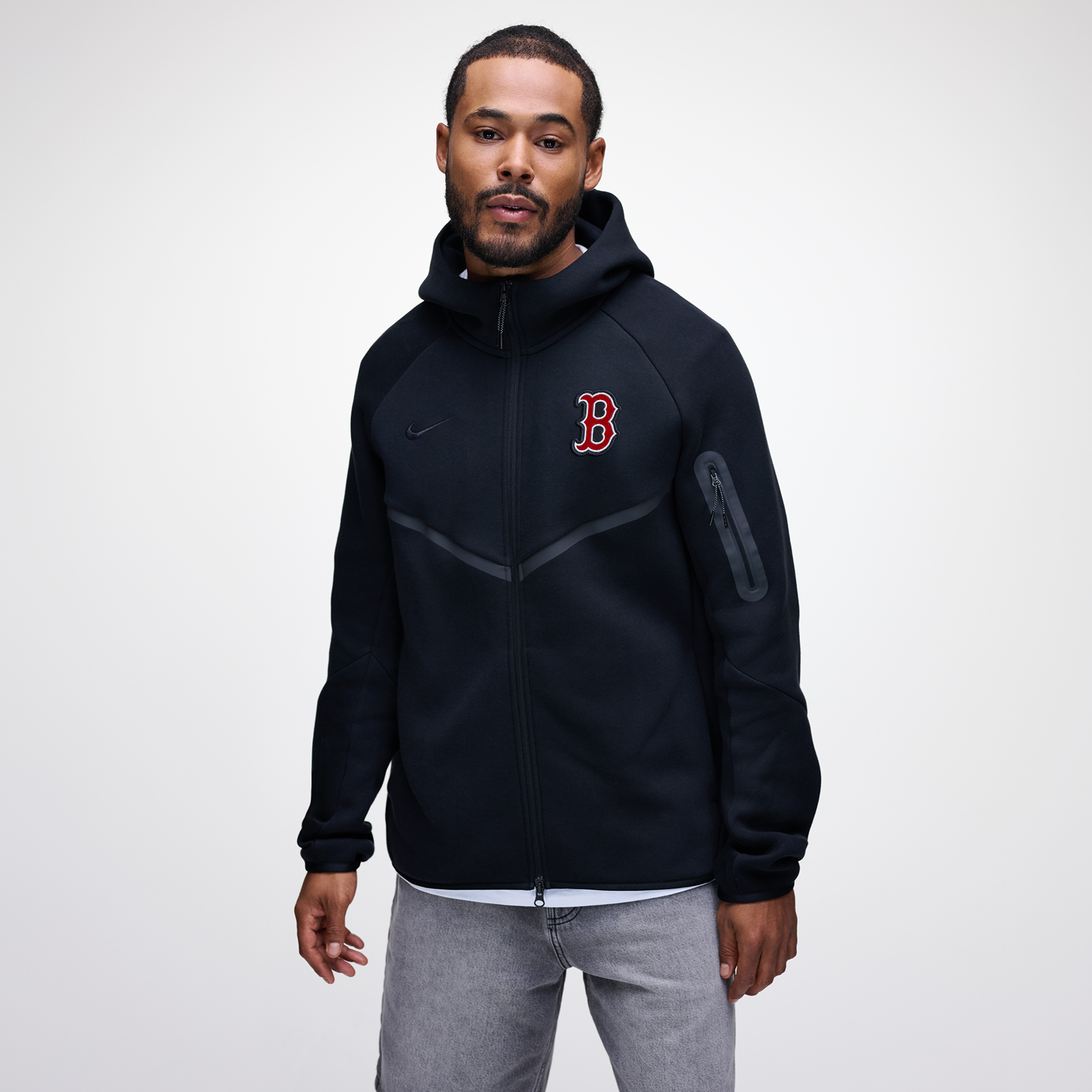 Men’s Nike Black Boston Red Sox Tech Fleece Raglan Full-Zip Windrunner Hoodie Men’s Nike Black Boston Red Sox Tech Fleece Raglan Full-Zip Windrunner Hoodie
