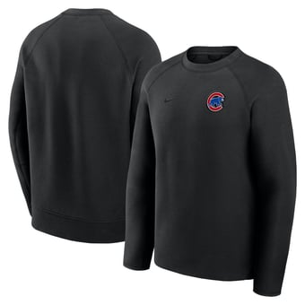 Men's Nike Black Chicago Cubs Tech Fleece Raglan Sweatshirt