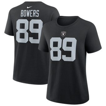 Women's Nike Brock Bowers Black Las Vegas Raiders Name & Number T-Shirt