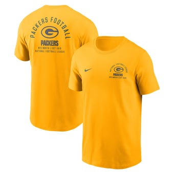 Men's Nike Gold Green Bay Packers Split Logo T-Shirt