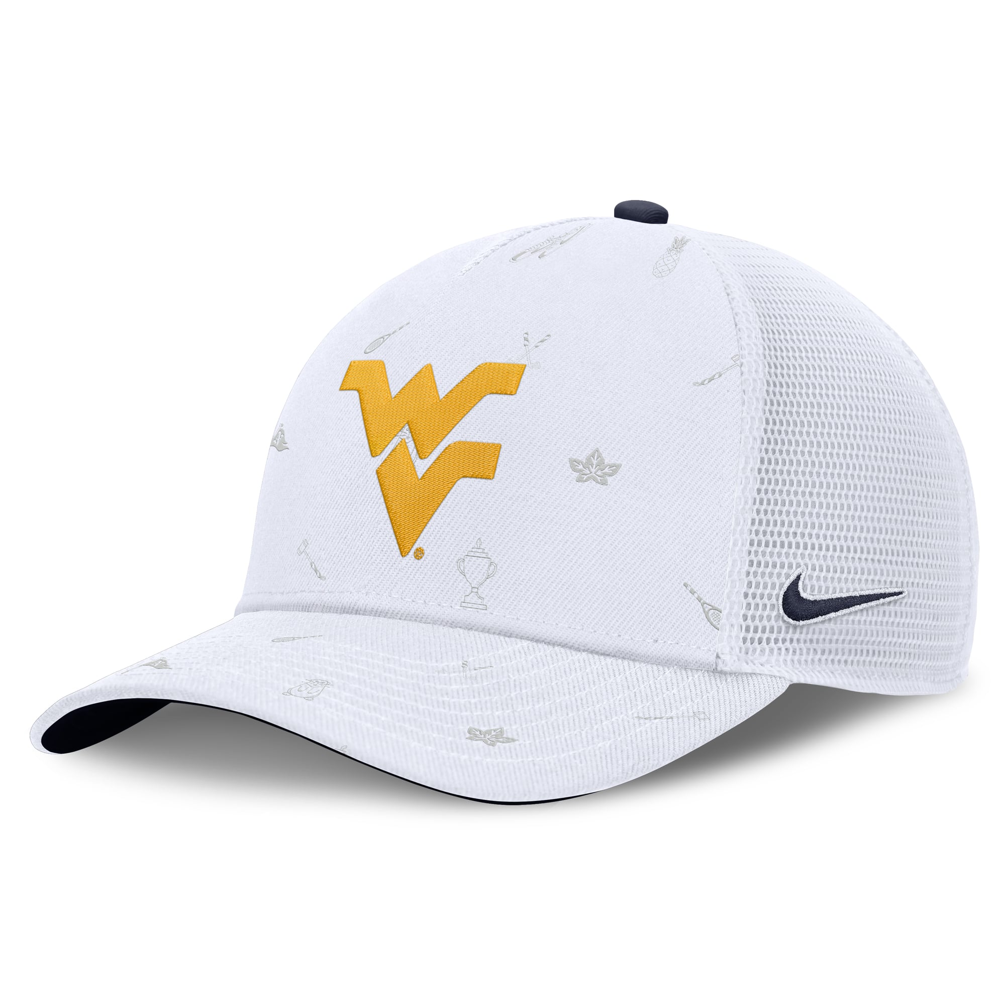 Unisex Nike  White West Virginia Mountaineers Country Club Golfin' Rise Trucker Adjustable Hat