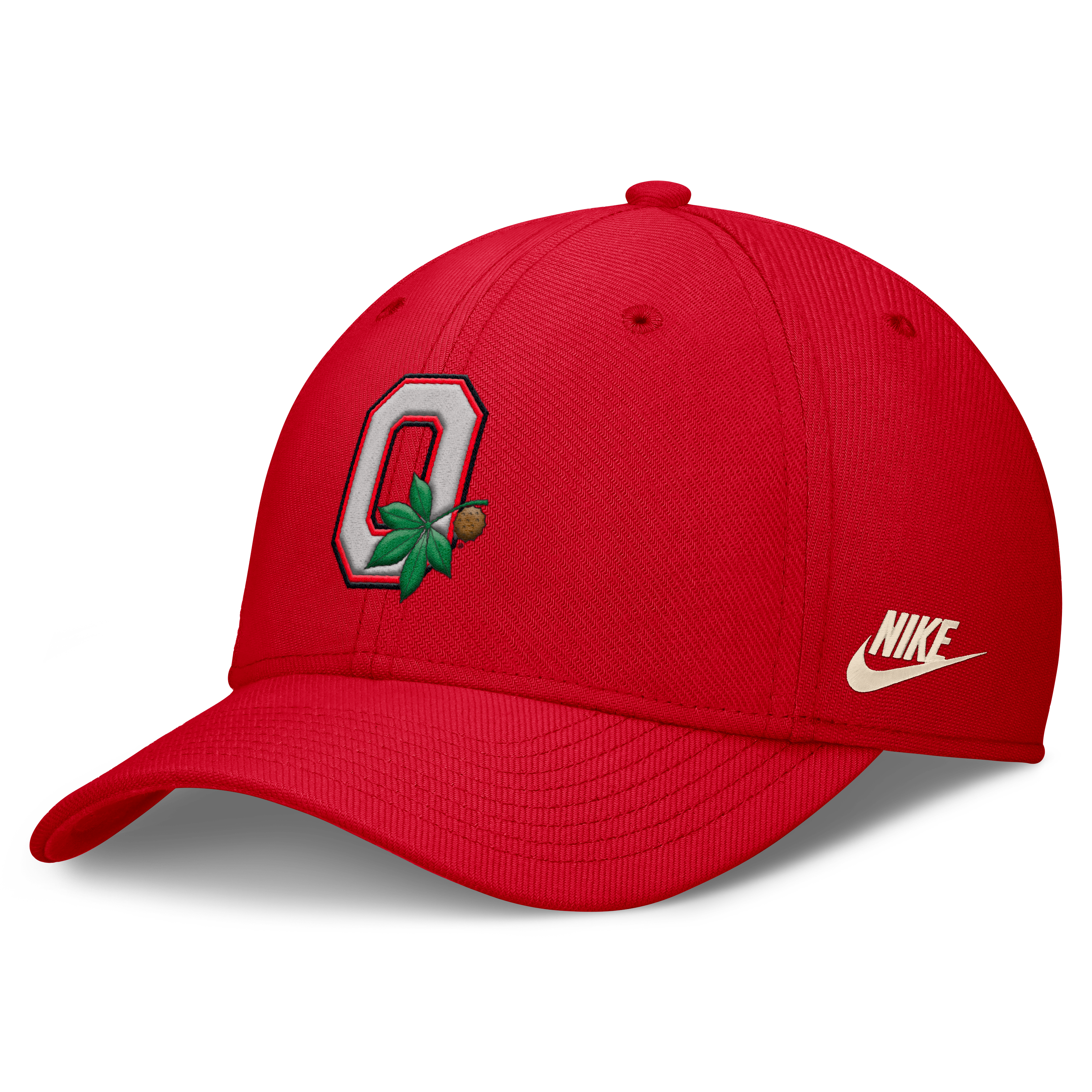 Men's Nike Scarlet Ohio State Buckeyes Dri-FIT Vintage Rise Swooshflex Flex Hat