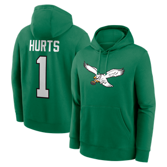 Men's Nike Jalen Hurts Kelly Green Philadelphia Eagles Name & Number Hoodie