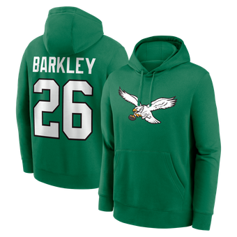 Men's Nike Saquon Barkley Kelly Green Philadelphia Eagles Name & Number Hoodie