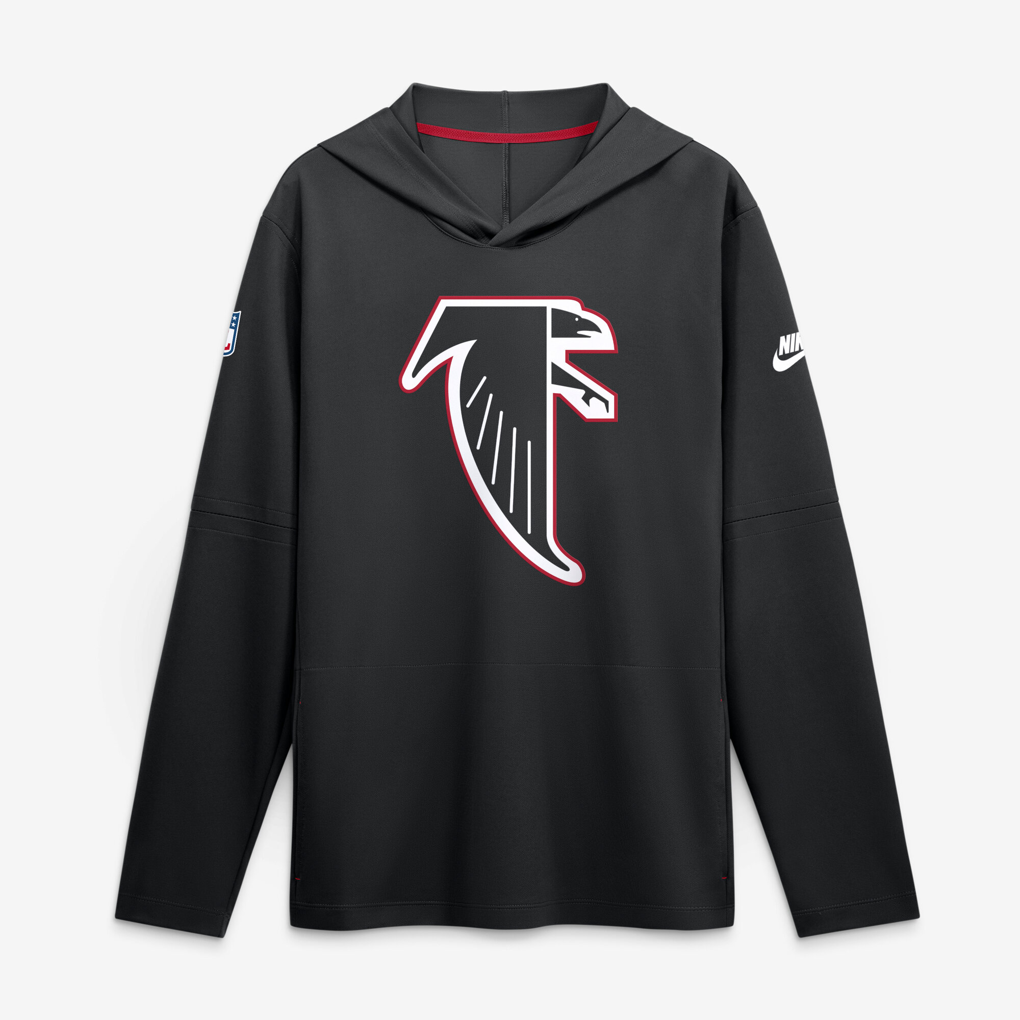 Men's Nike Black Atlanta Falcons Sideline Alternate Lightweight Long Sleeve Hooded Dri-FIT T-Shirt