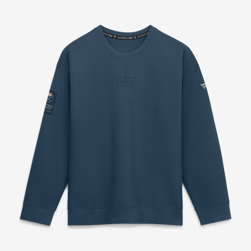 Men's Fanatics Navy Buffalo Sabres Authentic Pro Road Tri-Blend Sweatshirt