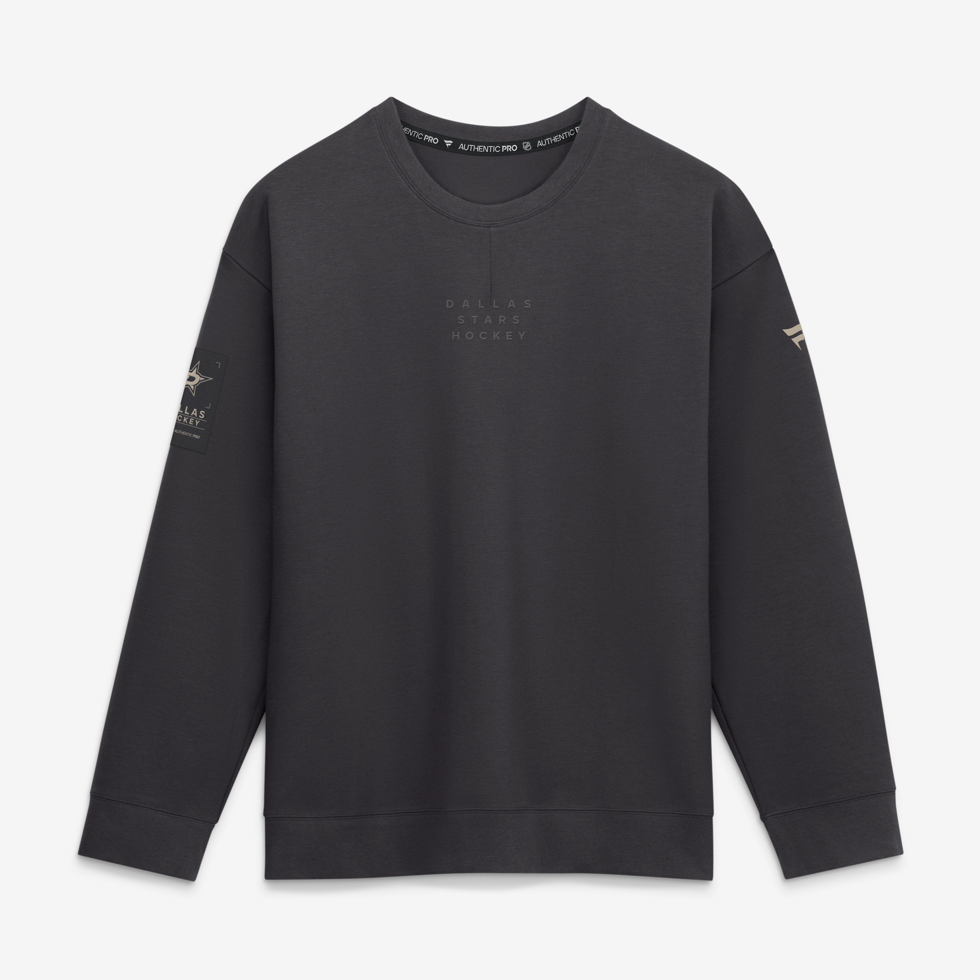 Men's Fanatics Charcoal Dallas Stars Authentic Pro Road Tri-Blend Sweatshirt