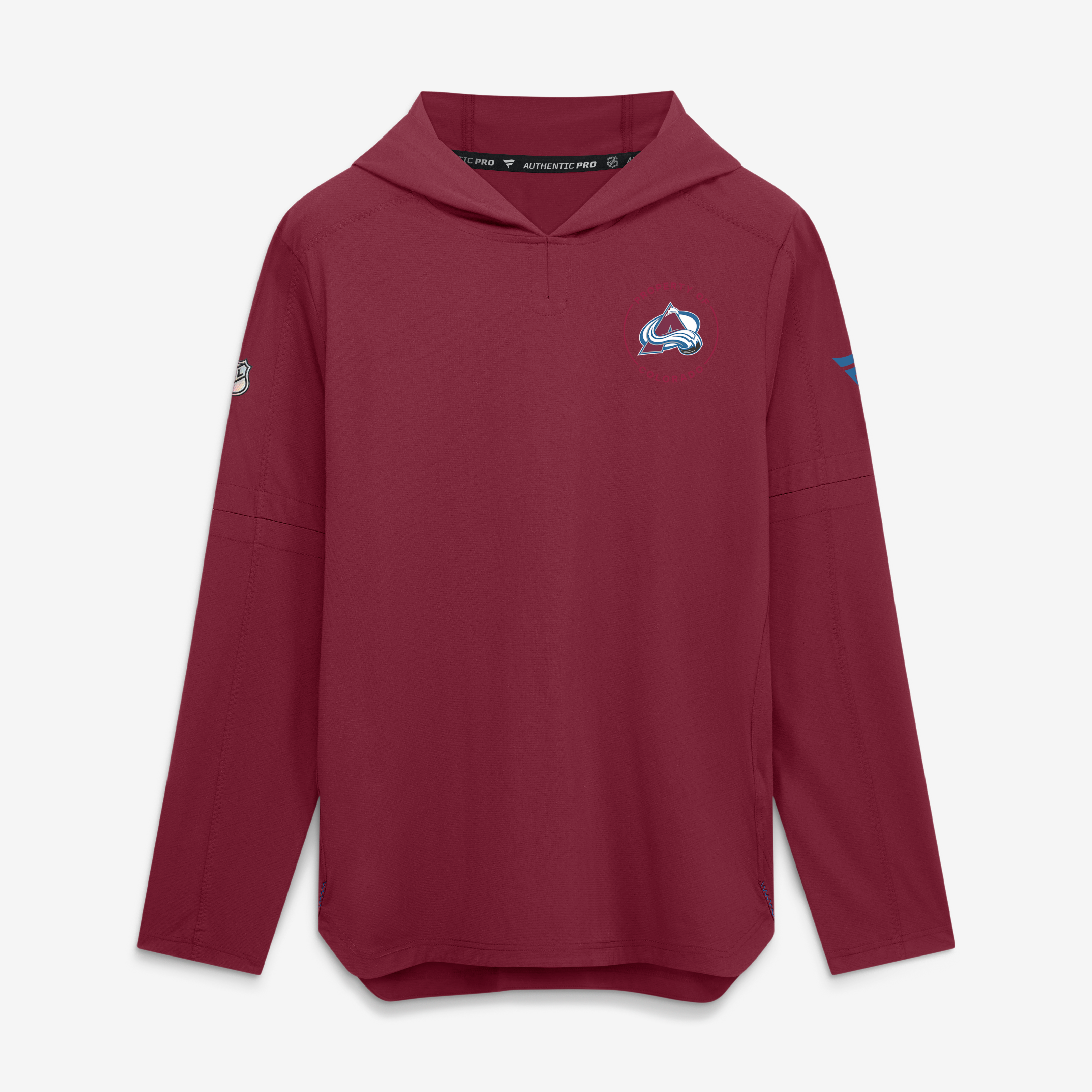 Men's Fanatics Burgundy Colorado Avalanche Authentic Pro Train Lightweight Hoodie
