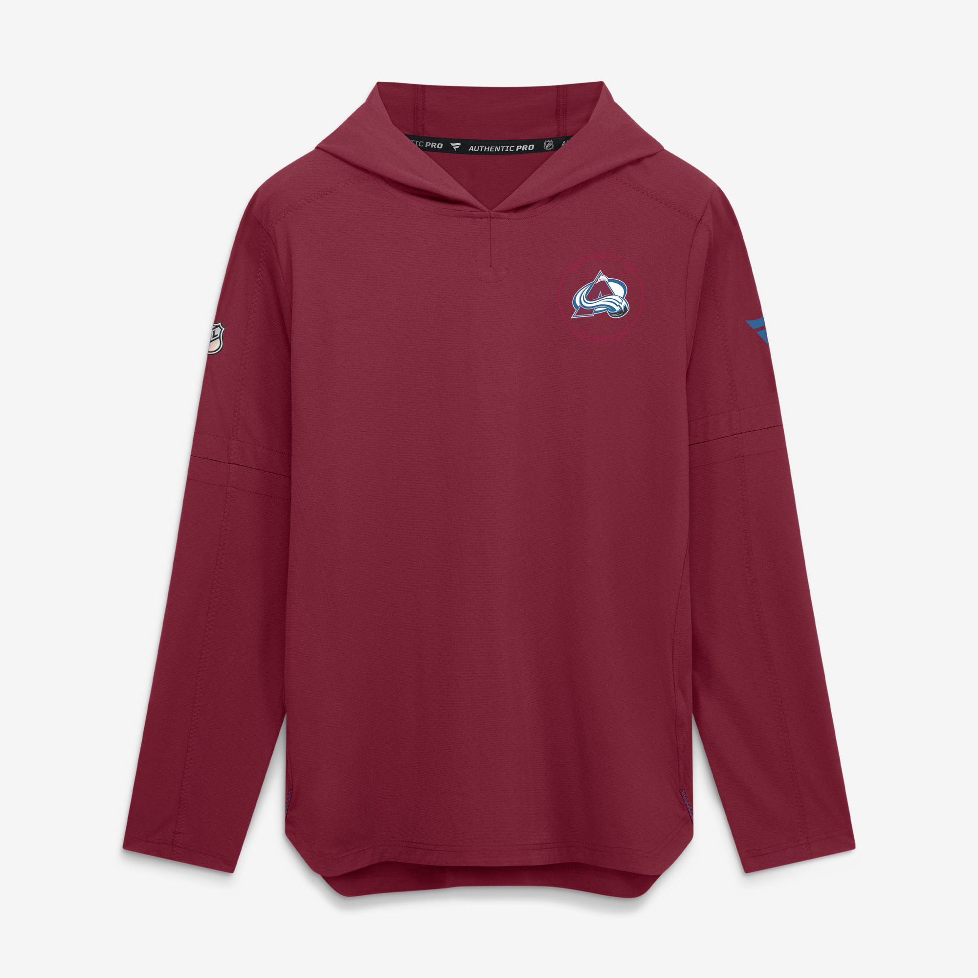 Men's Fanatics Burgundy Colorado Avalanche Authentic Pro Train Lightweight Hoodie