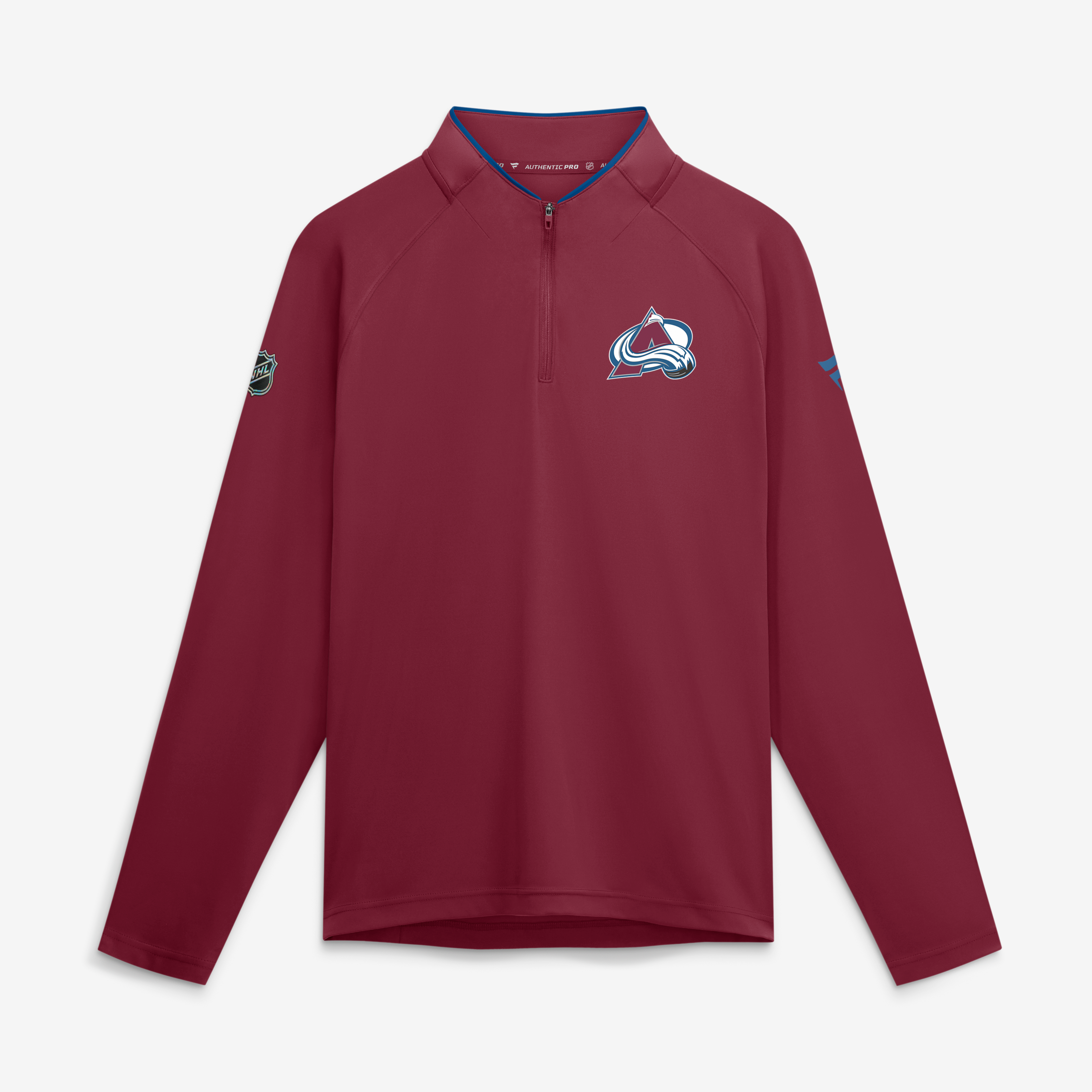 Men's Fanatics Burgundy Colorado Avalanche Authentic Pro Rink Raglan Lightweight Quarter-Zip Pullover