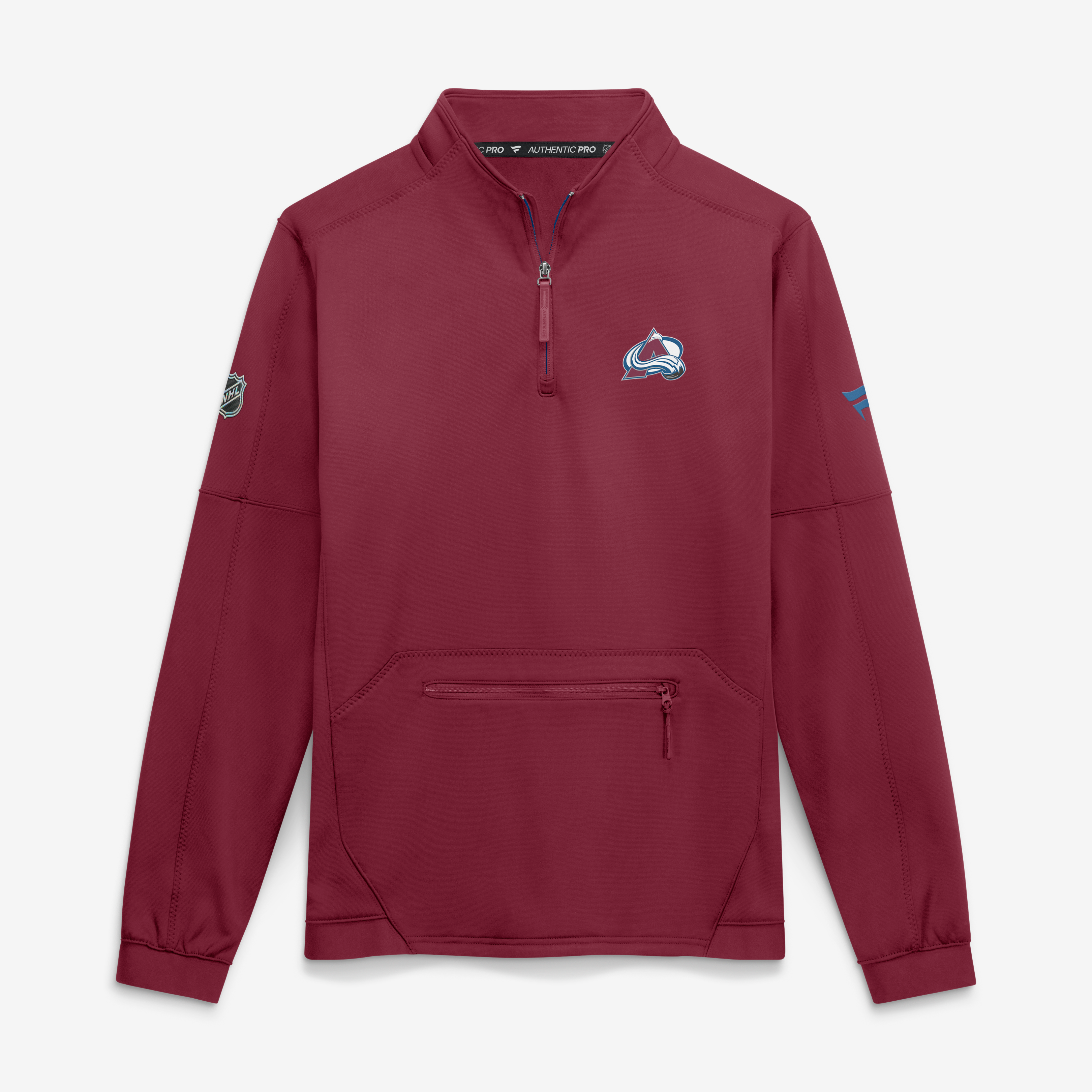 Men's Fanatics Burgundy Colorado Avalanche Authentic Pro Rink Fleece Quarter-Zip Pullover