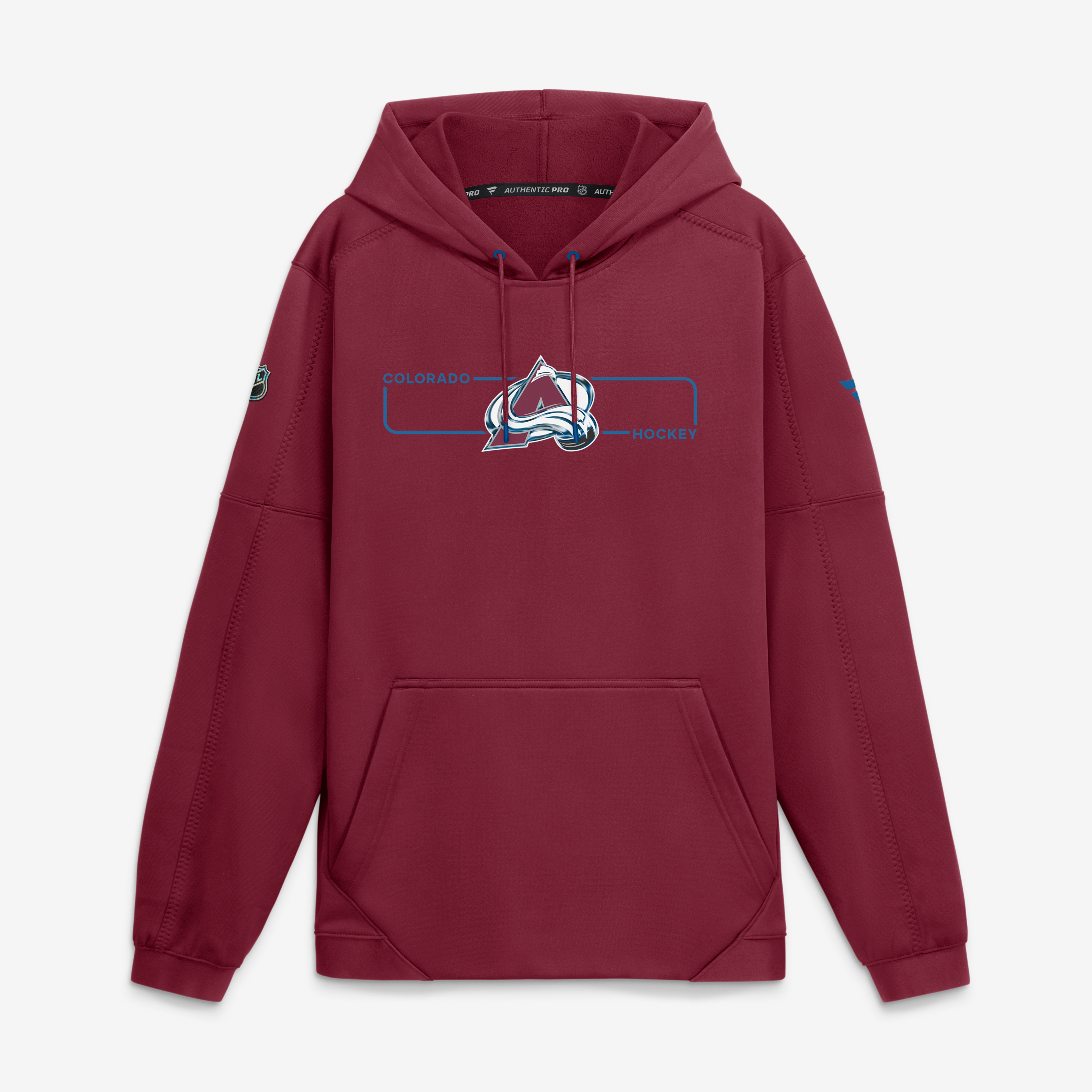 Men's Fanatics Burgundy Colorado Avalanche Authentic Pro Rink Fleece Pullover Hoodie