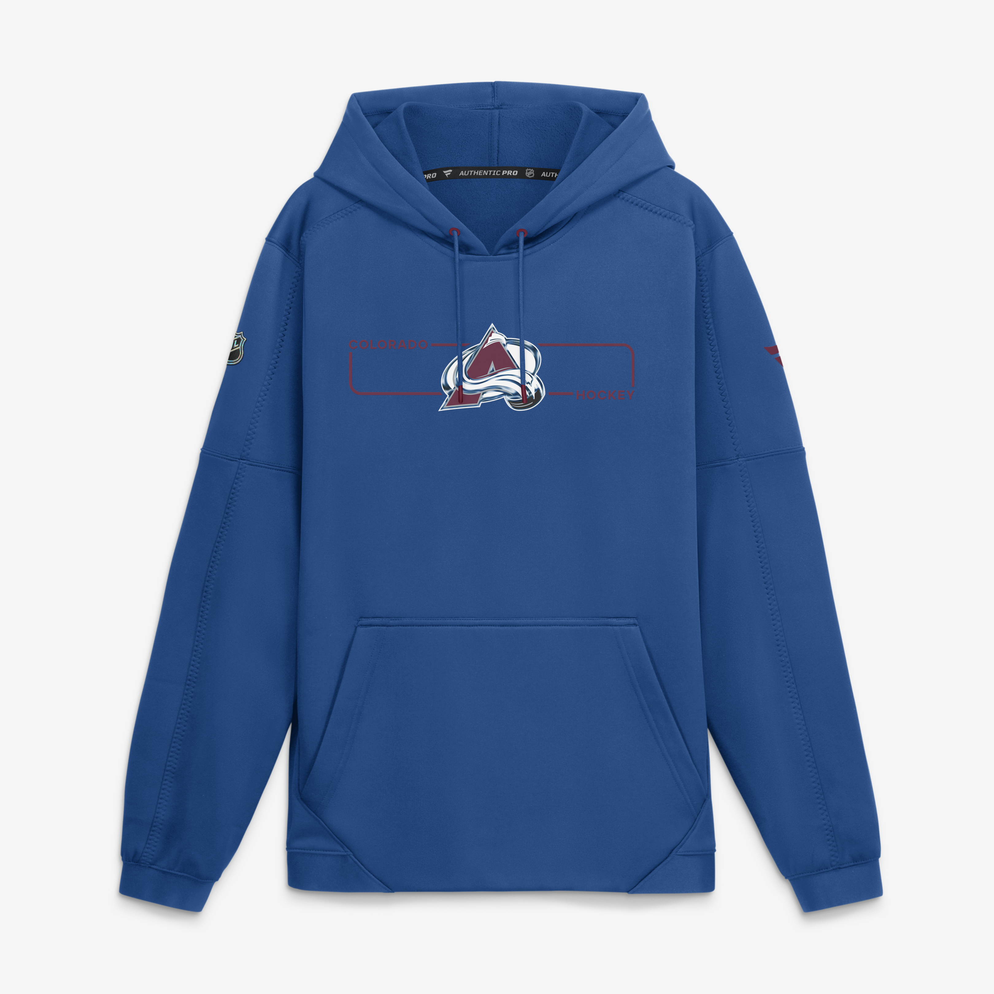 Men's Fanatics Blue Colorado Avalanche Authentic Pro Rink Fleece Pullover Hoodie