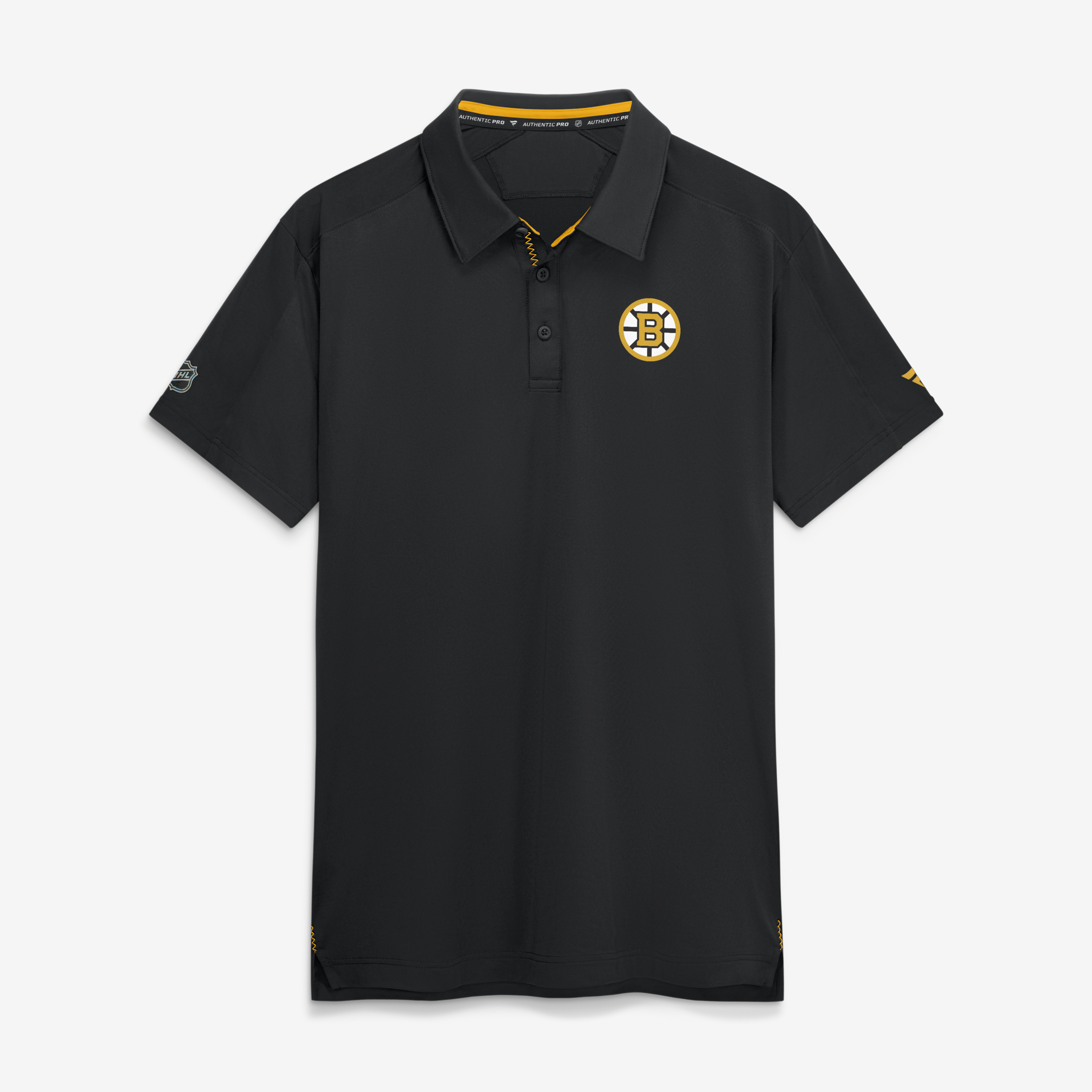 Men's Fanatics Black Boston Bruins Authentic Pro Rink Polo