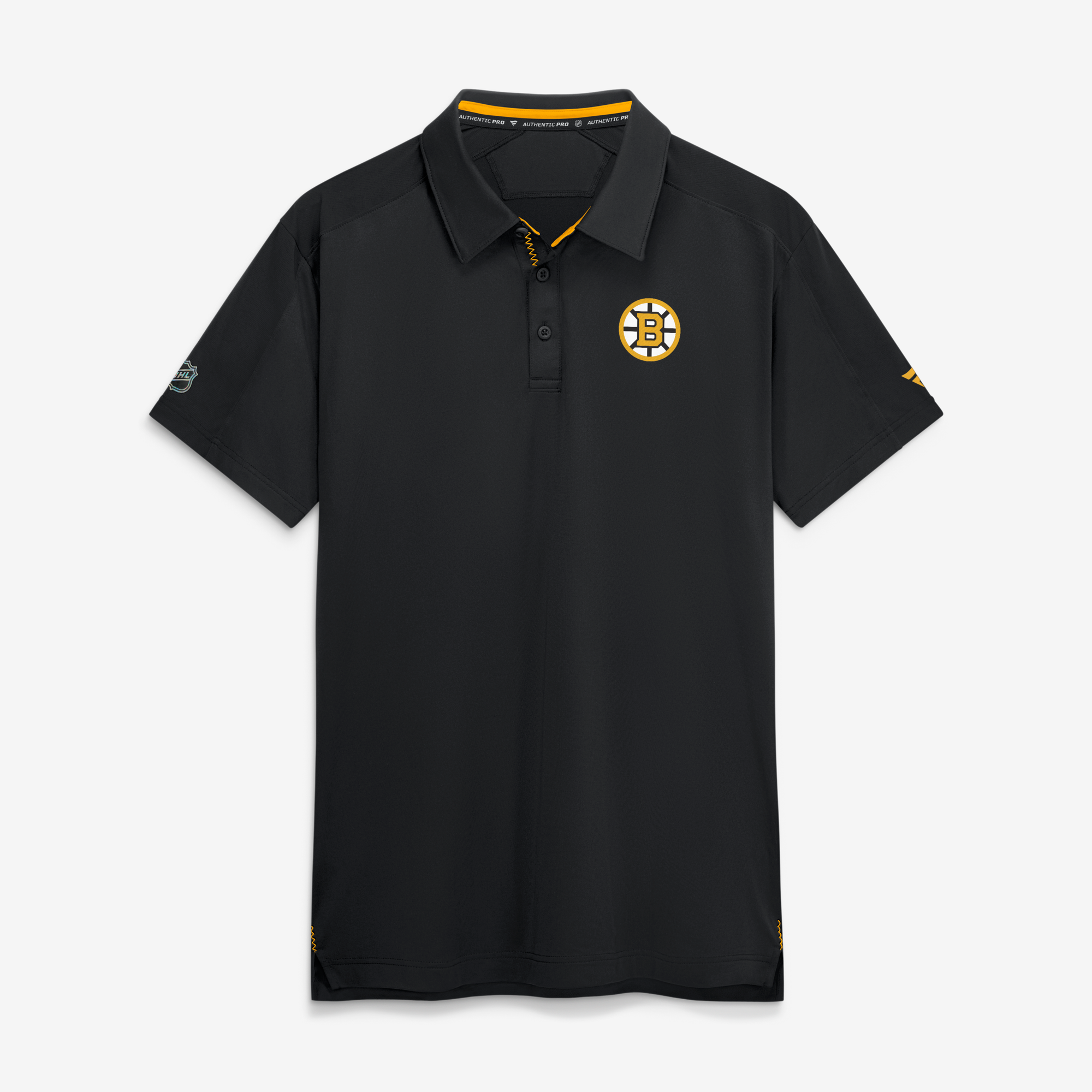 Men's Fanatics Black Boston Bruins Authentic Pro Rink Polo