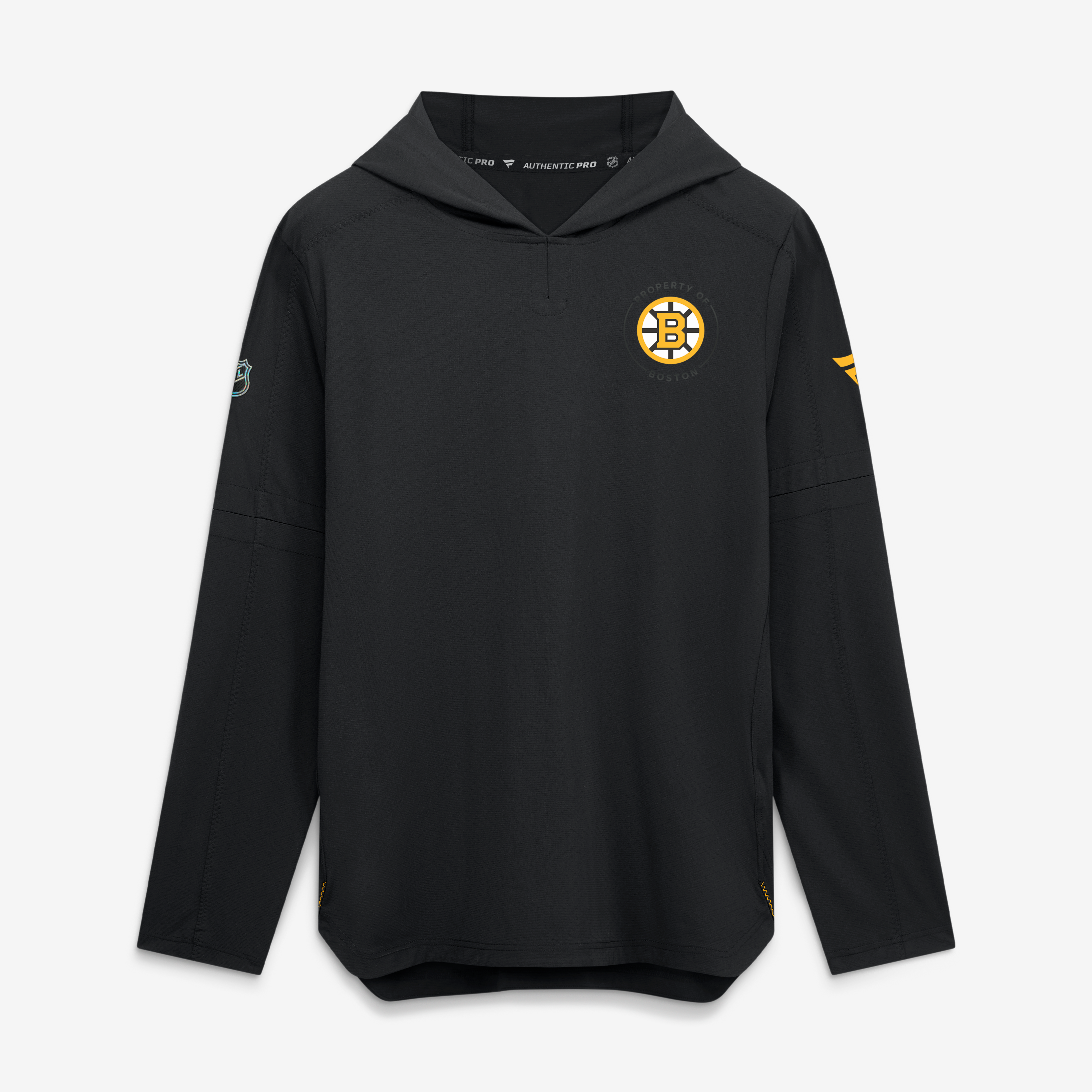 Men's Fanatics Black Boston Bruins Authentic Pro Train Lightweight Hoodie