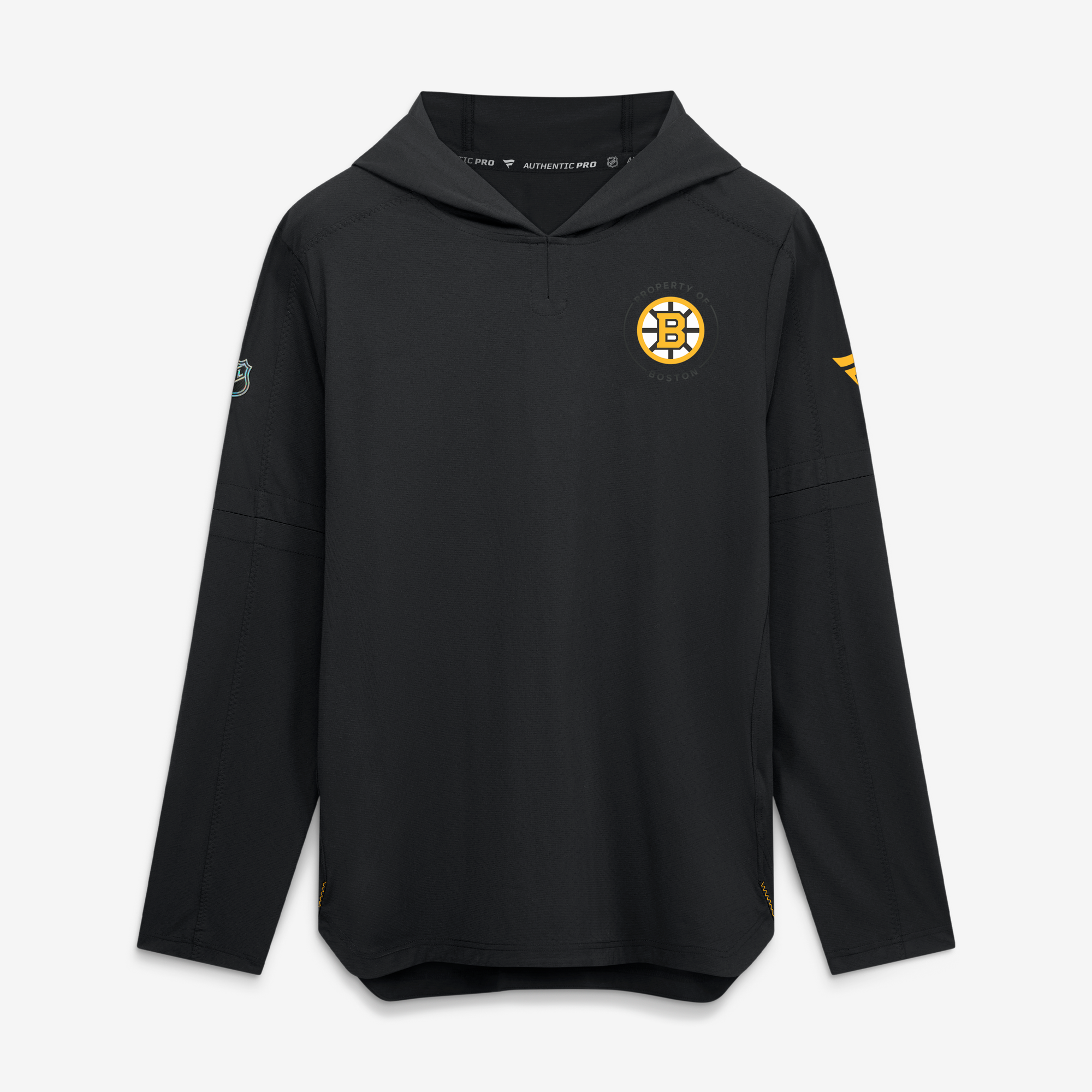 Men's Fanatics Black Boston Bruins Authentic Pro Train Lightweight Hoodie