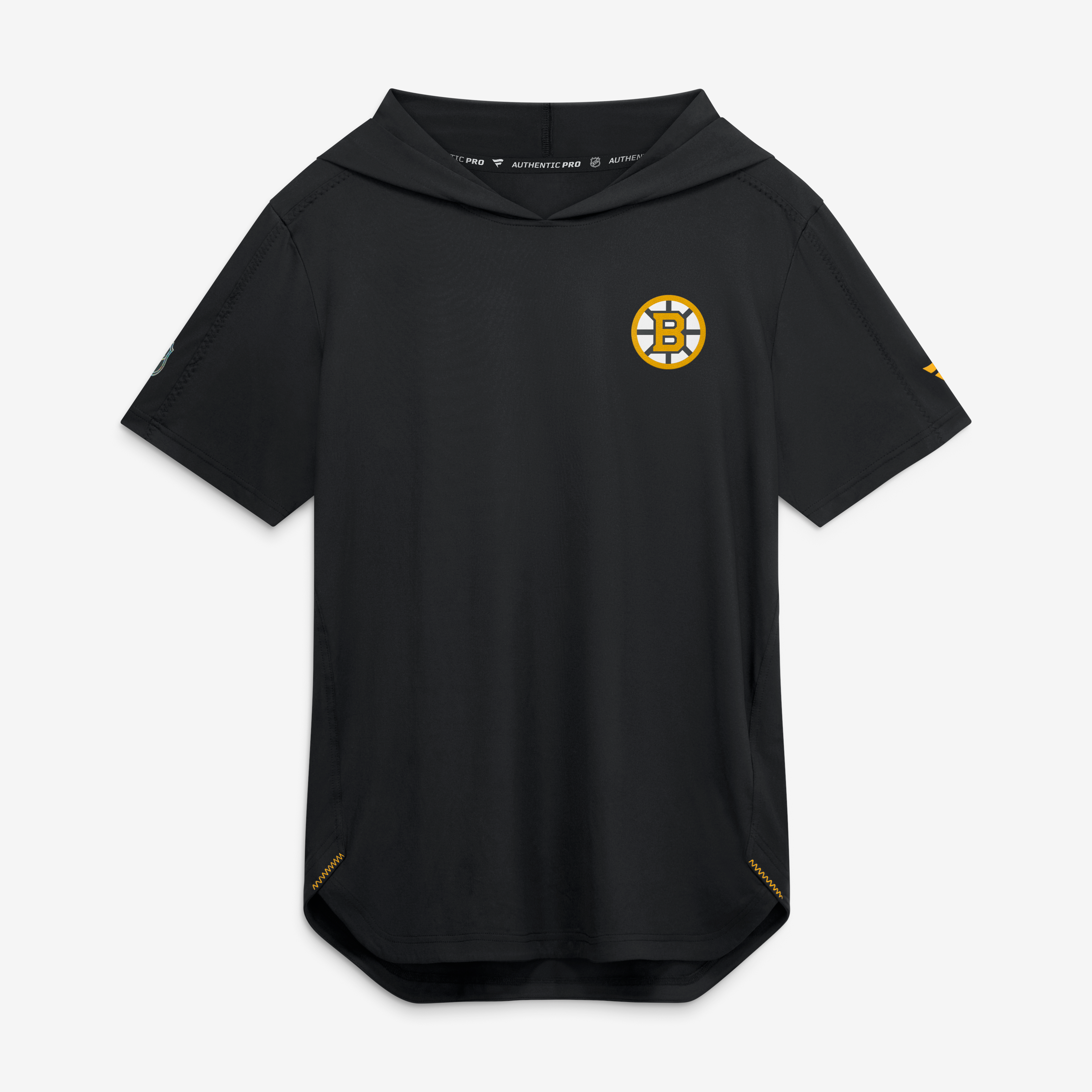 Men's Fanatics Black Boston Bruins Authentic Pro Train Short Sleeve Hoodie