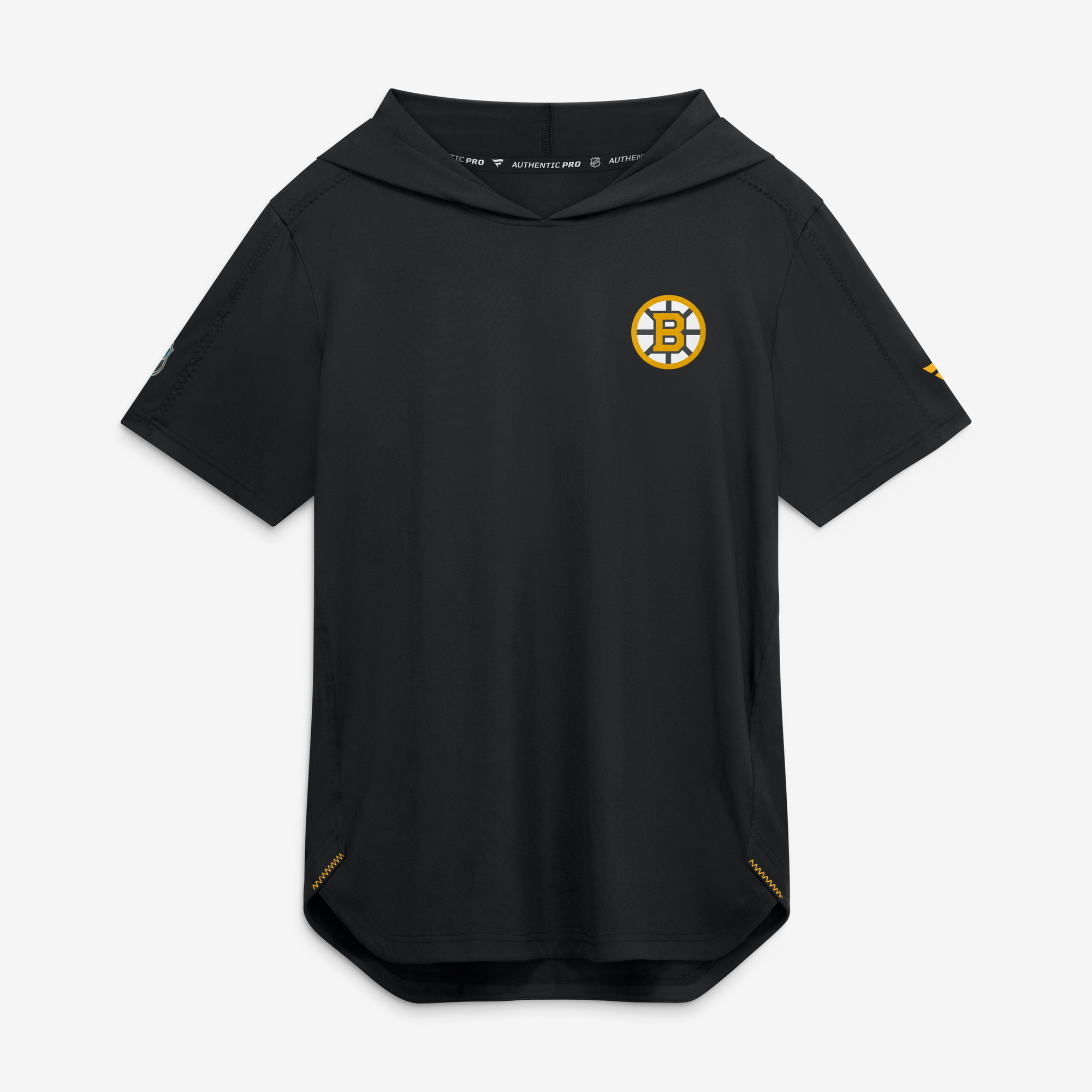 Men's Fanatics Black Boston Bruins Authentic Pro Train Short Sleeve Hoodie