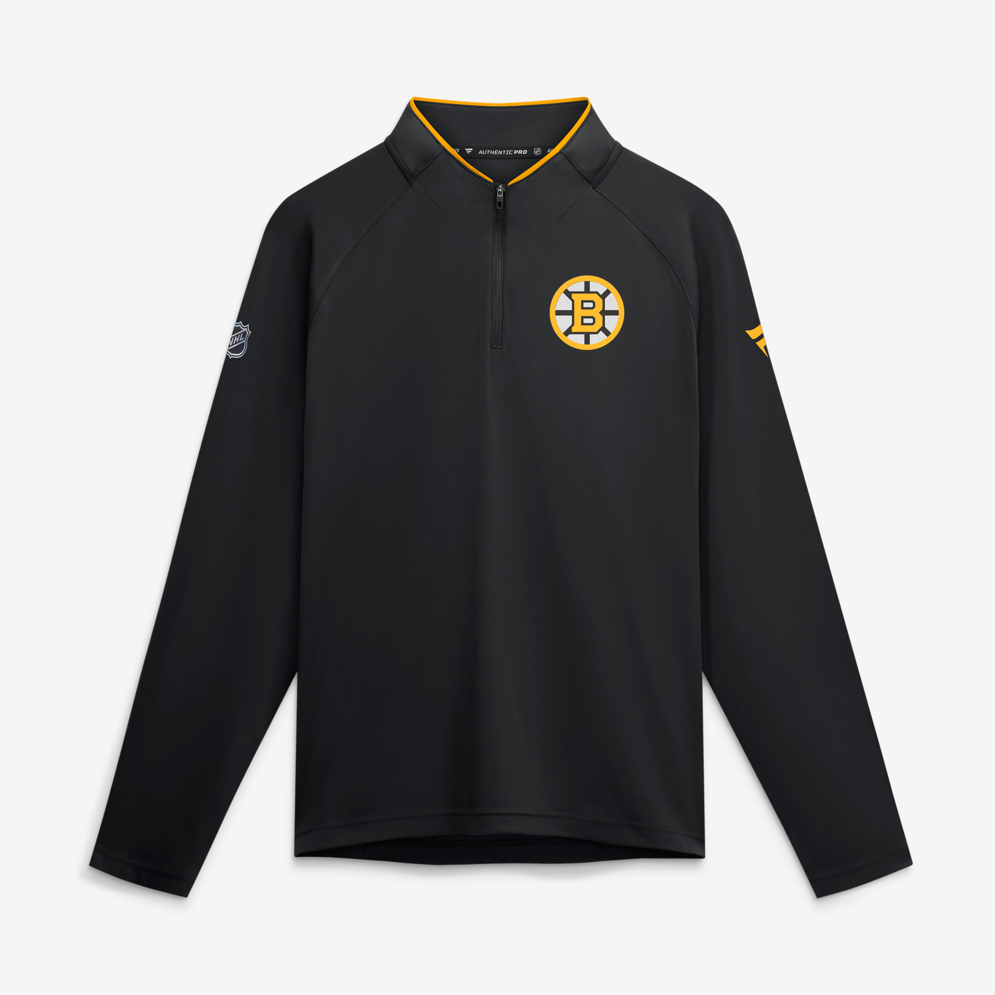 Men's Fanatics Black Boston Bruins Authentic Pro Rink Lightweight Quarter-Zip Pullover