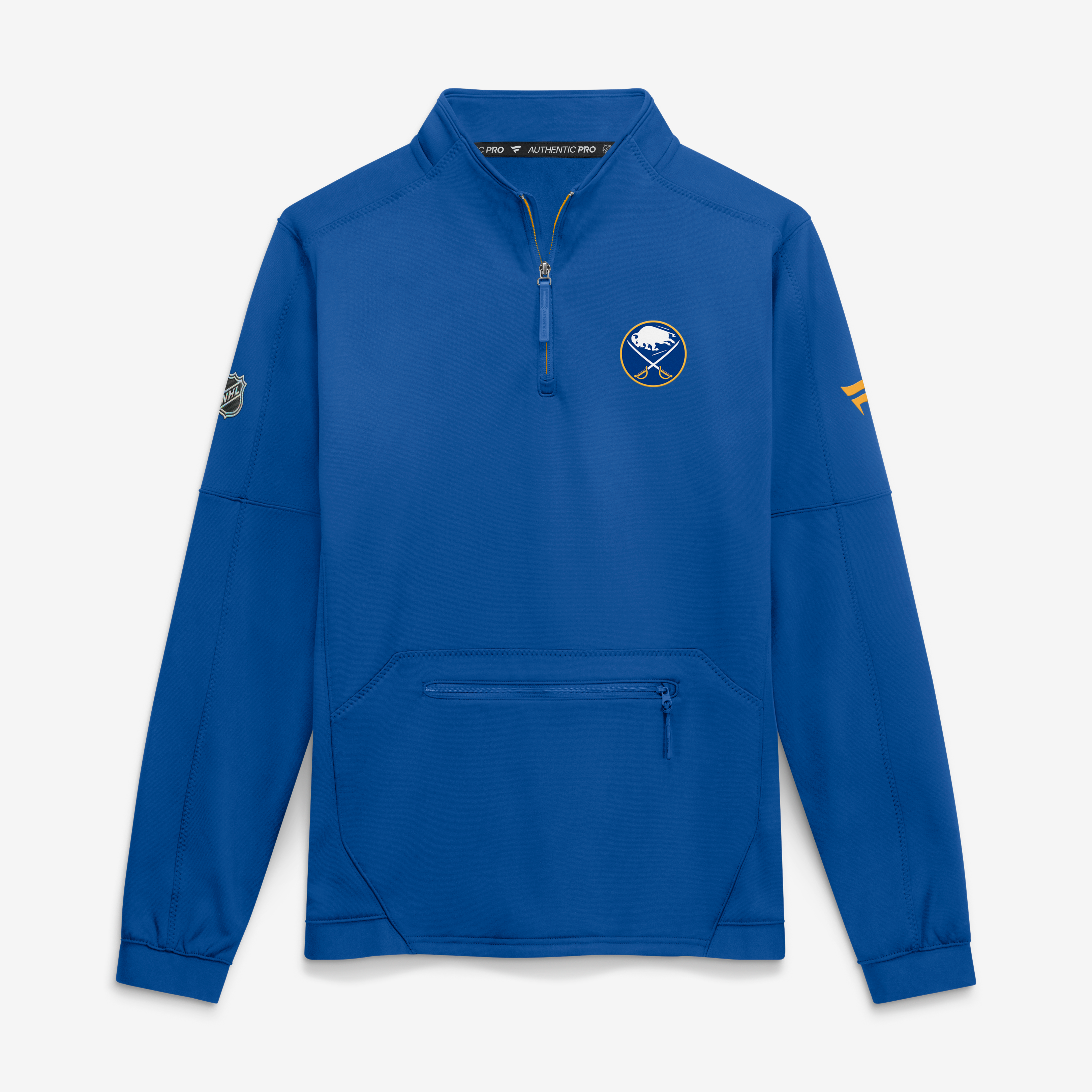 Men's Fanatics Royal Buffalo Sabres Authentic Pro Rink Fleece Quarter-Zip Pullover
