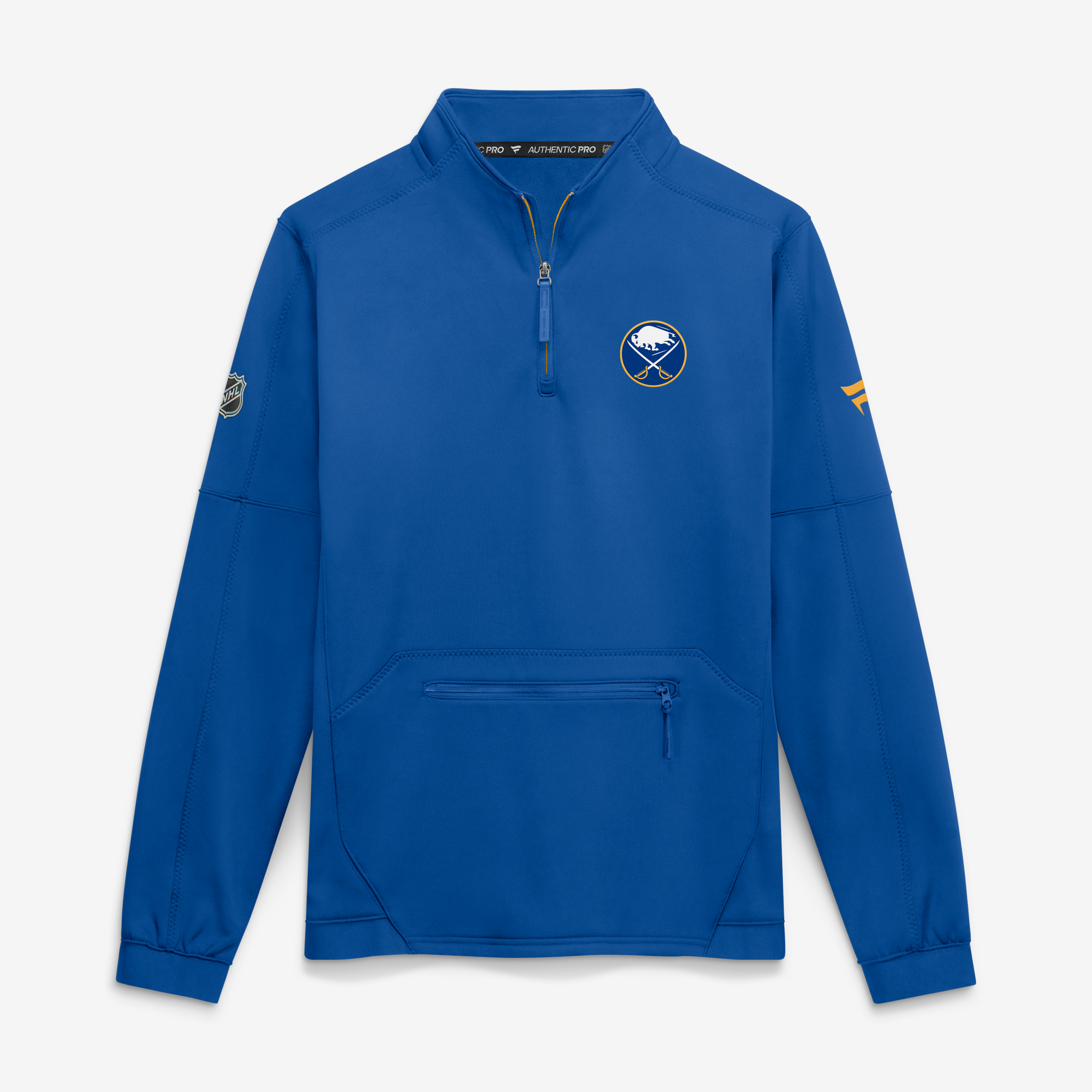 Men's Fanatics Royal Buffalo Sabres Authentic Pro Rink Fleece Quarter-Zip Pullover