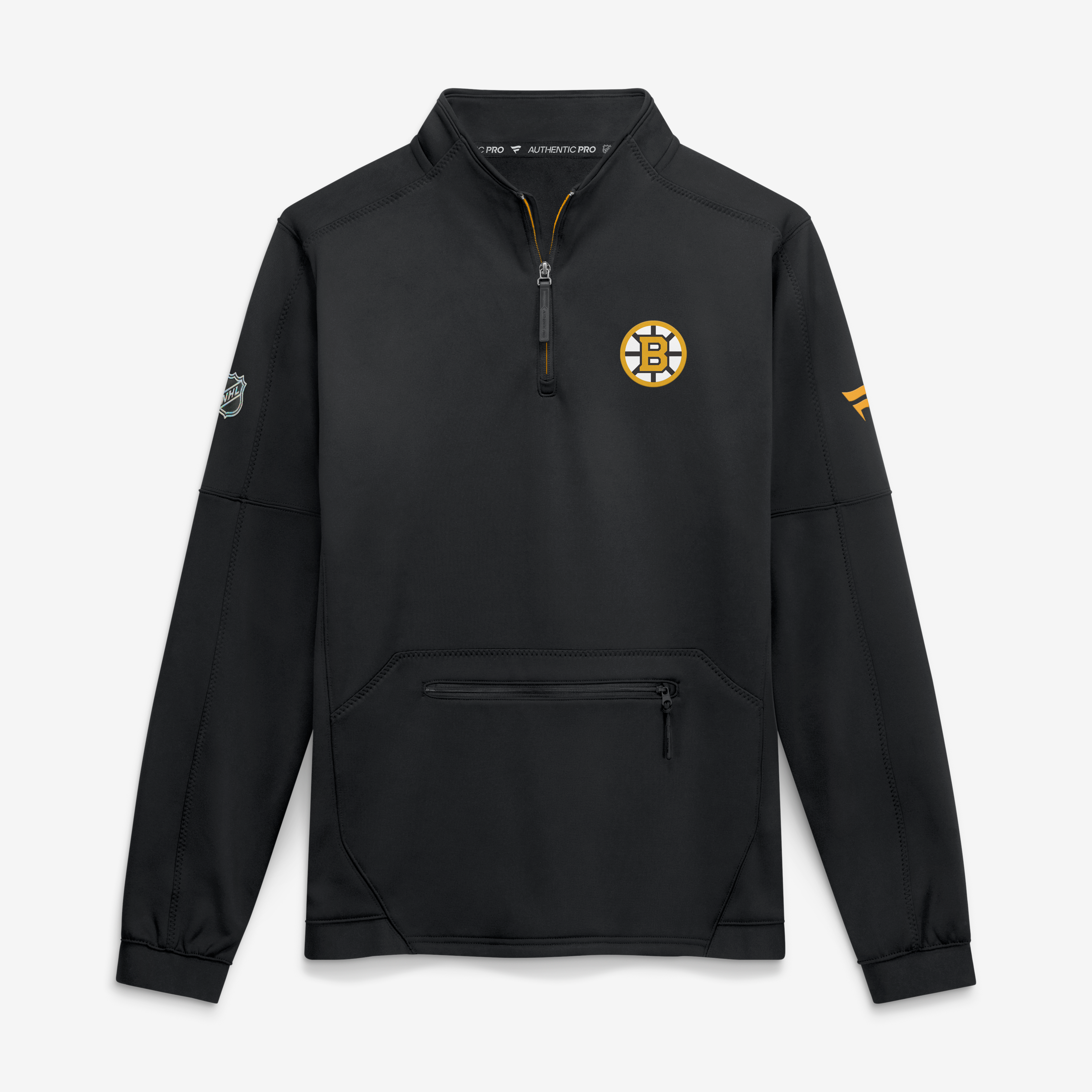 Men's Fanatics Black Boston Bruins Authentic Pro Rink Fleece Quarter-Zip Pullover