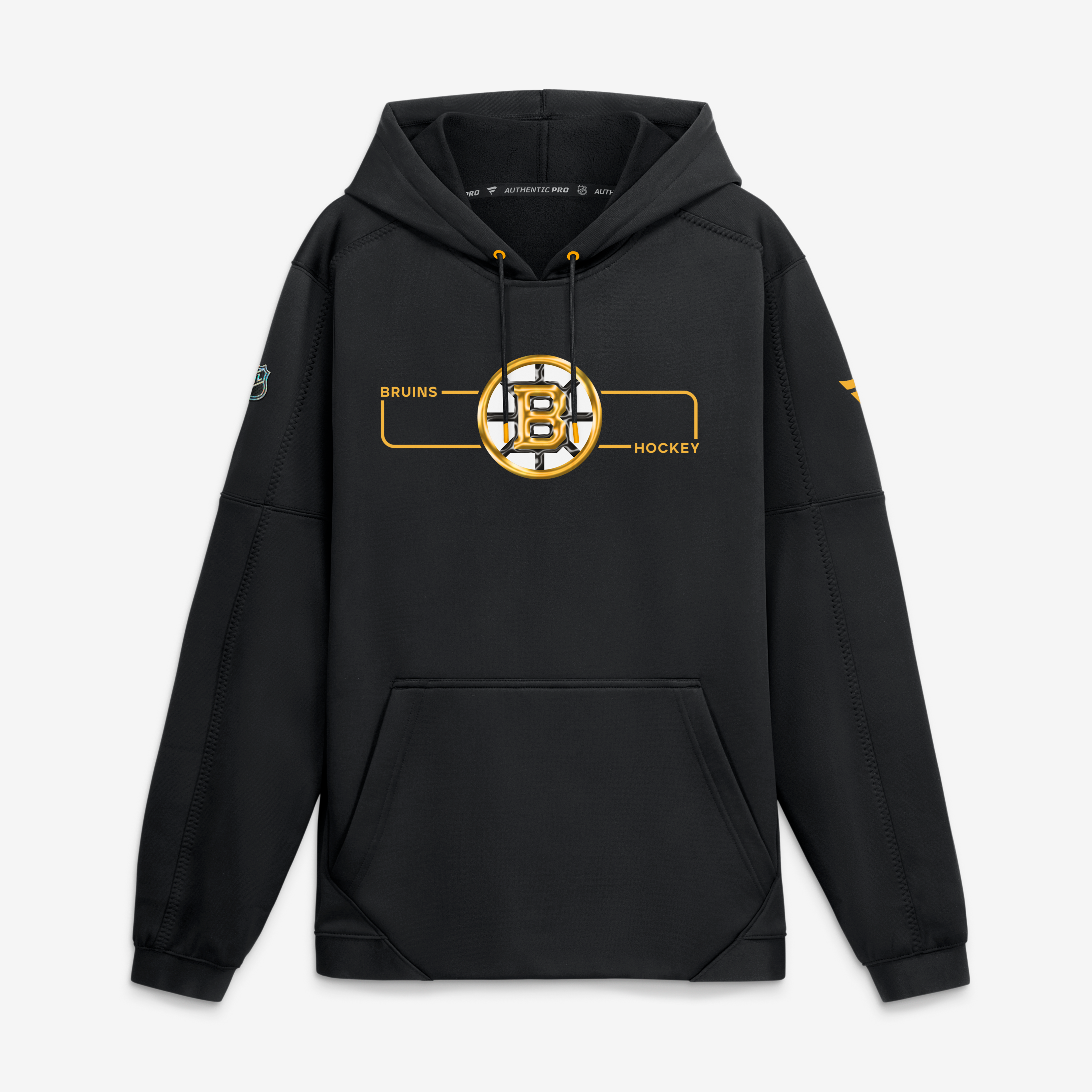 Men's Fanatics Black Boston Bruins Authentic Pro Rink Fleece Pullover Hoodie