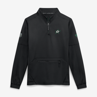 Men's Fanatics Black Dallas Stars Authentic Pro Rink Fleece Quarter-Zip Pullover