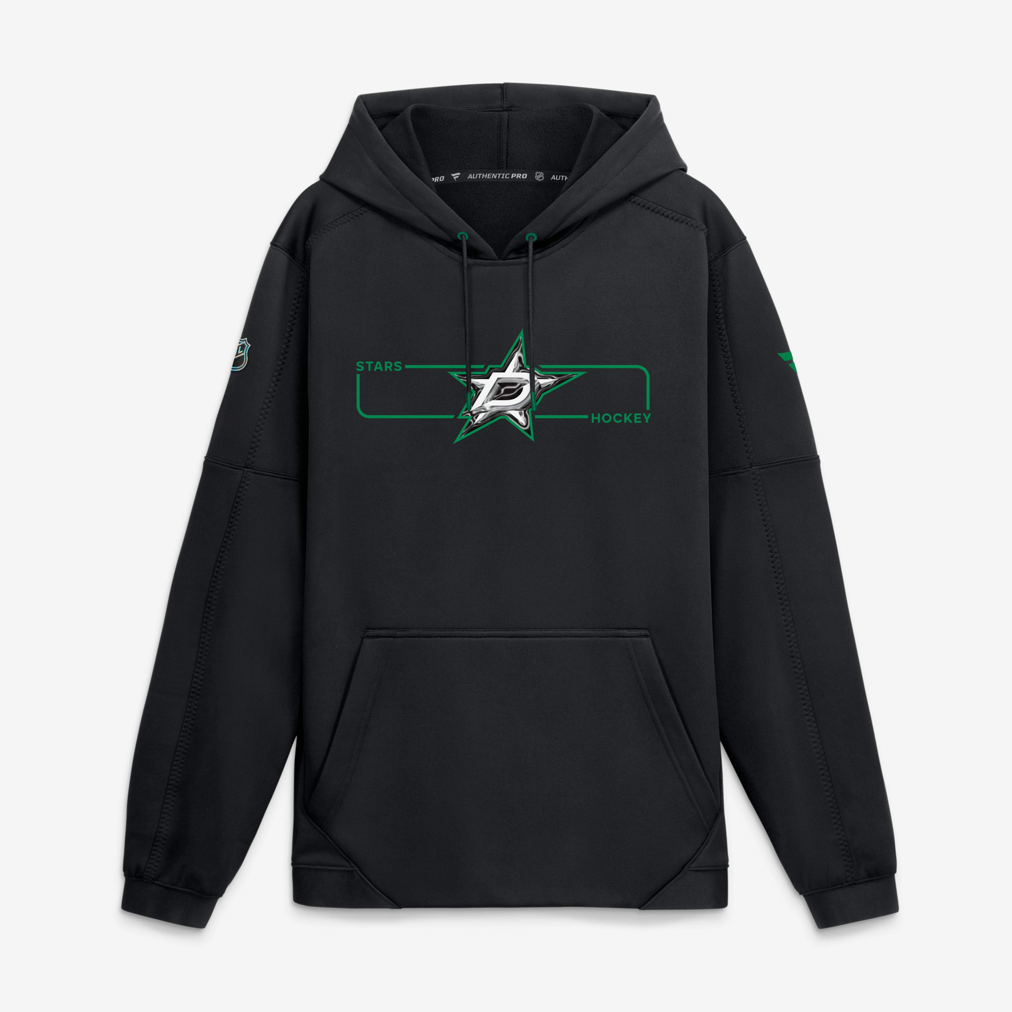 Men's Fanatics Black Dallas Stars Authentic Pro Rink Fleece Pullover Hoodie