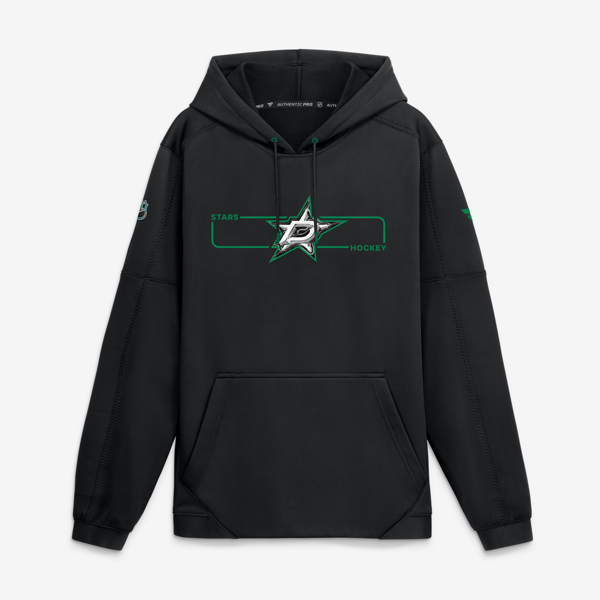Men's Fanatics Black Dallas Stars Authentic Pro Rink Fleece Pullover Hoodie