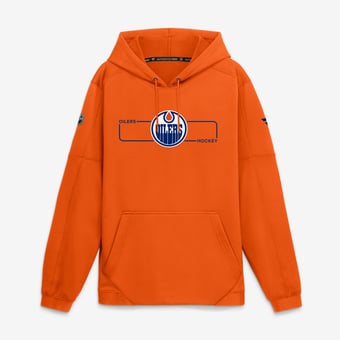 Men's Fanatics Orange Edmonton Oilers Authentic Pro Rink Fleece Pullover Hoodie