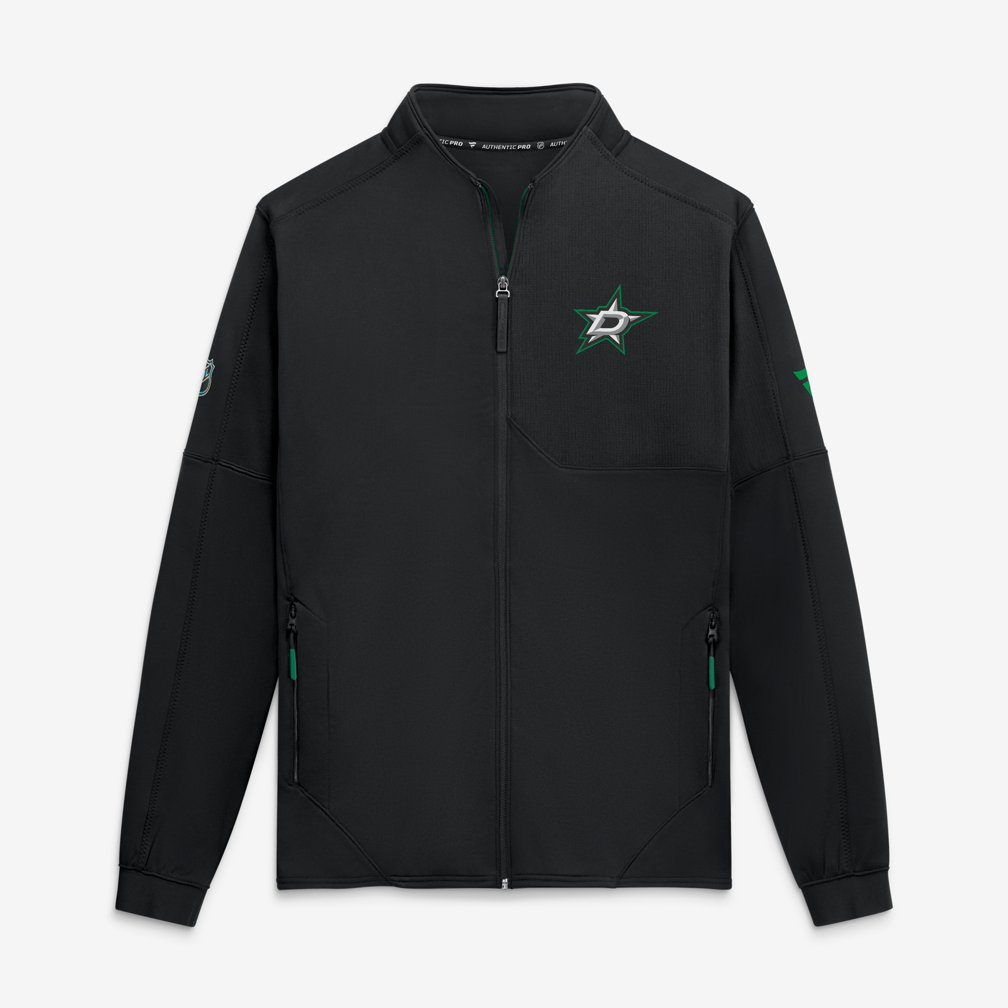 Men's Fanatics Black Dallas Stars Authentic Pro Rink Fleece Full-Zip Jacket