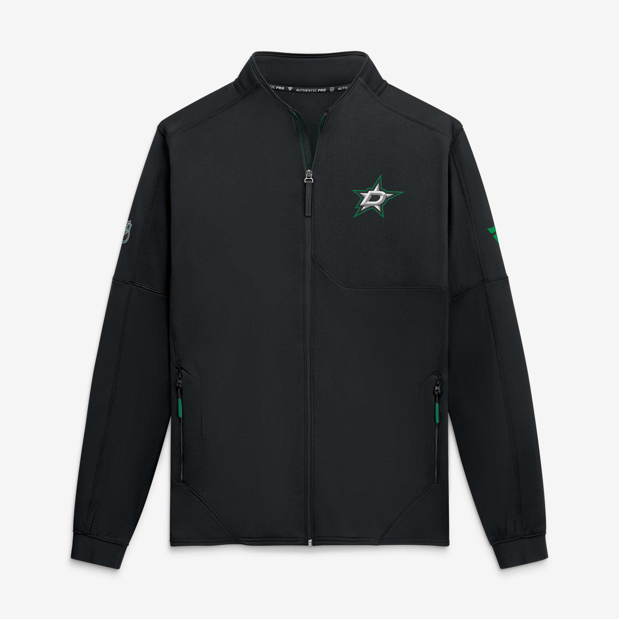 Men's Fanatics Black Dallas Stars Authentic Pro Rink Fleece Full-Zip Jacket