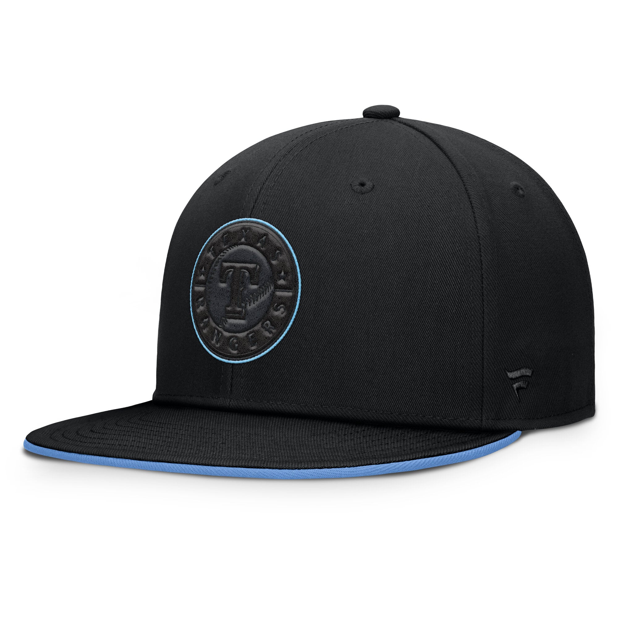 Men's Fanatics Black Texas Rangers Glint Snapback Hat