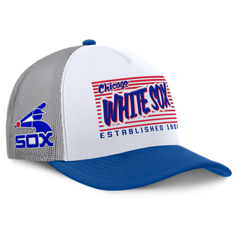 Men's Fanatics White/Royal Chicago White Sox On Deck A-Frame Snapback Hat