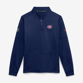 Men's Fanatics Navy Montreal Canadiens Authentic Pro Rink Fleece Quarter-Zip Pullover