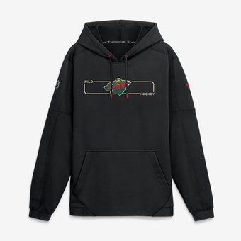 Men's Fanatics Black Minnesota Wild Authentic Pro Rink Fleece Pullover Hoodie