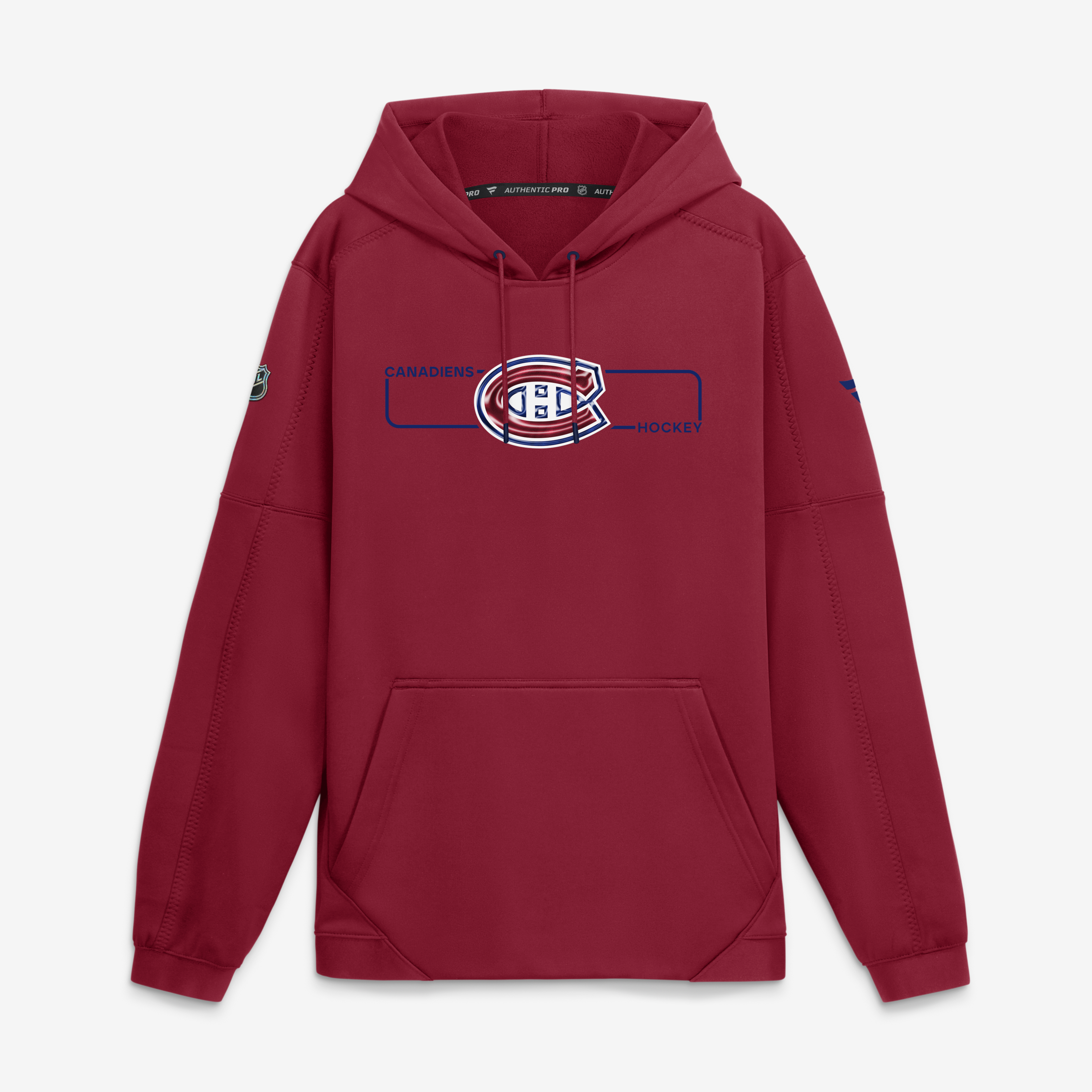 Men's Fanatics Red Montreal Canadiens Authentic Pro Rink Fleece Pullover Hoodie