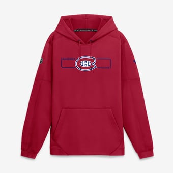 Men's Fanatics Red Montreal Canadiens Authentic Pro Rink Fleece Pullover Hoodie