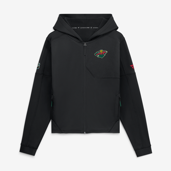 Women's Fanatics Black Minnesota Wild Authentic Pro Rink Full-Zip Hoodie